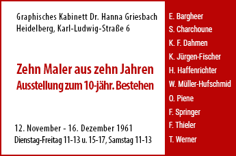 Ausstellung 10 Mahler 1961